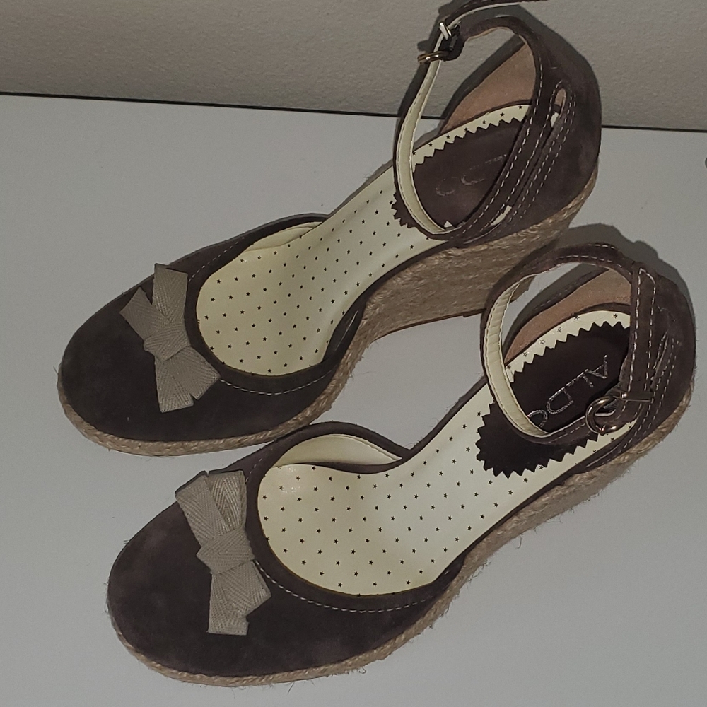 ALDO brown espadrille wedges Size 39 - Picture 5 of 6